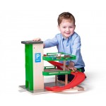 Garaj din lemn cu lift pe 3 nivele Set parcare cu masinute si Heliport